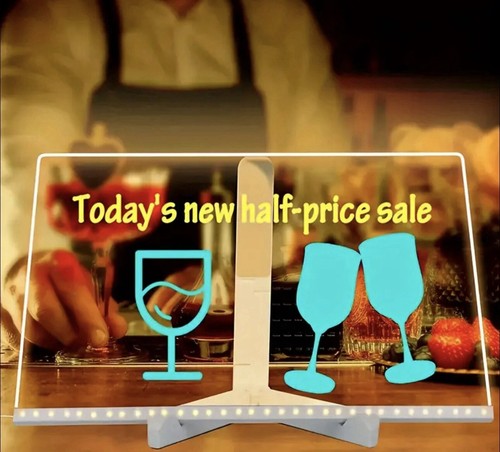 Large LED Writing Note Board with Colors Acrylic Dry 7 Pens Home Office 20*30cm - Picture 3 of 10