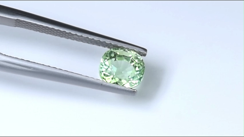 1.41 ct LUSTROUS MOZAMBIQUE MINT GREEN NATURAL ELBITE TOURMALINE - CUSHION Video - Video 1 of 1