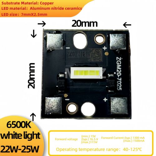 2pcs Car lights COB LED beads white light 15V-16.5V-17V 1500MA 25W 6500K 2500lm