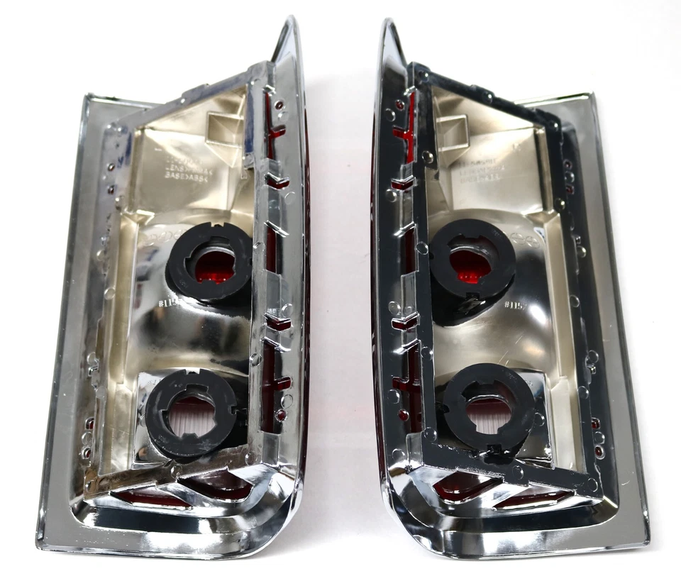 New Chrome Trim Tail Light Pair / For 81-93 Dodge Ram Truck Ramcharger Taillamp - Image 3 of 4