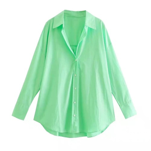 Camisa para mujer multicolor camisa con botones manga larga ropa de calle blusas de gran tamaño - Imagen 4 de 36
