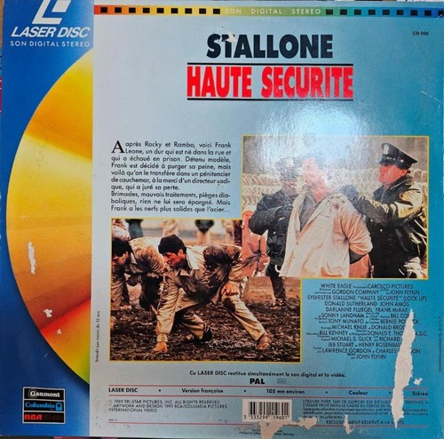 HAUTE SECURITE / LOCK UP VF LASERDISC PAL Sylvester Stallone - Imagen 2 de 2