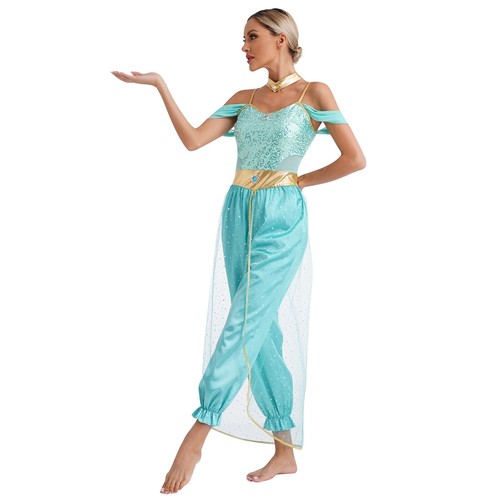 Ladies Belly Dance Jasmine Indian Dance Costume Arab Princess Dance Suit Fancy Dress - Picture 12 of 46