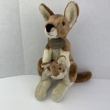 VTG Russ Berrie Mommy Joey Kangaroo Pocket Plush Stuffed Animal 14"