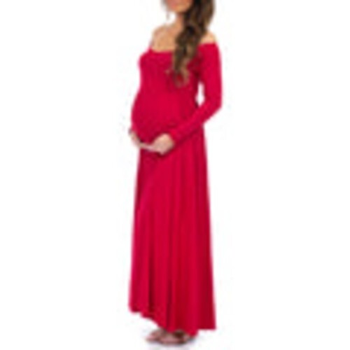 Womens blue maternity long sleeve long stretchy dress Mother bee size Large - Picture 4 of 4