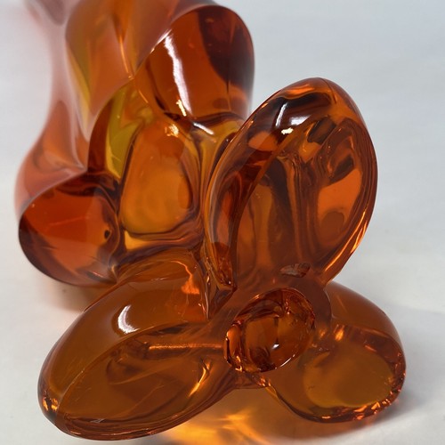 Vintage VIKING Glass Epic 3 Toe Swung Vase 21 1/2" Persimmon TANGERINE Orange - Afbeelding 7 van 15