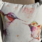 Hummingbird Watercolor Print Pillows Set Of 4 Indoor/Outdoor 16x16” Zipper
