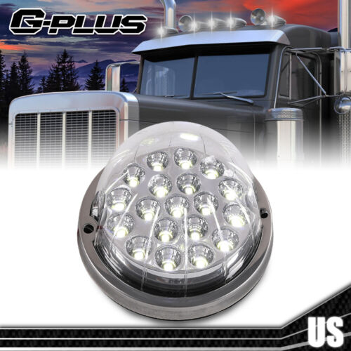 New White LED / Clear Lens Watermelon Marker Turn Signal Clearance Light w/ Base - Picture 12 of 12