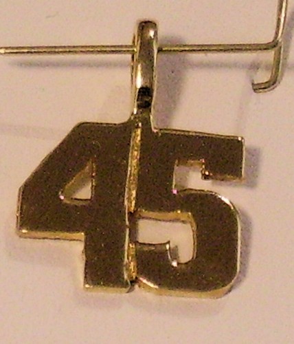 Number Charm Pendant Gold 24k GP NASCAR NFL NHL NCAA Jersey Numbers Team Players - Picture 7 of 21