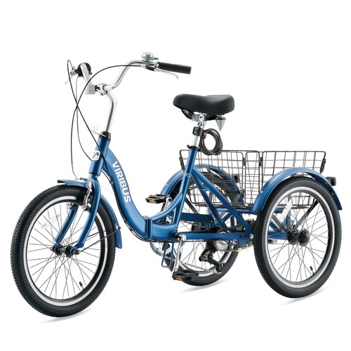 Secondhand 20 in Folding Adult Tricycle 7 Speed Folding Trike Dual Chain - Picture 4 of 11