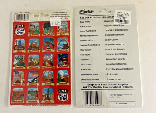 UNITED STATES OF AMERICA STICKERS USA ROAD TRIP STATE FLAGS VINTAGE LOT OF 2 - Picture 2 of 10