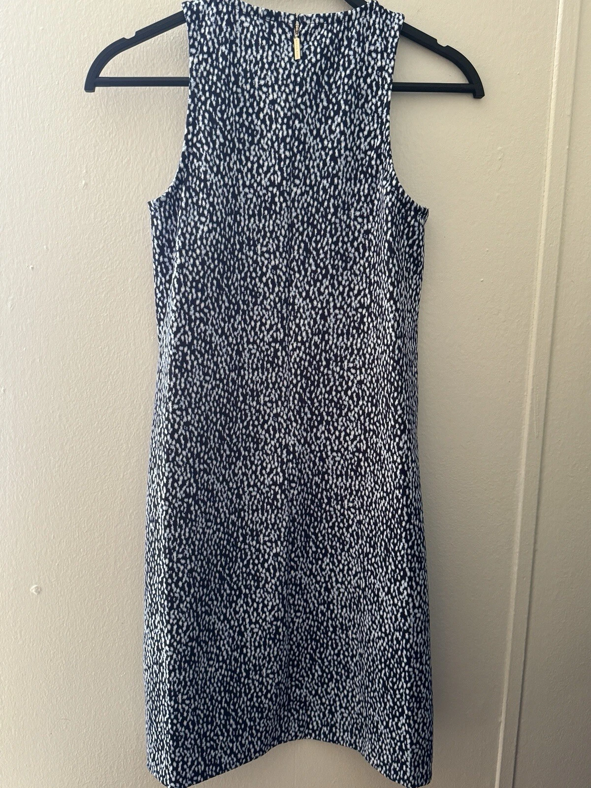 MICHAEL KORS abito donna viola senza maniche scollo zip mini cocktail tubino XS