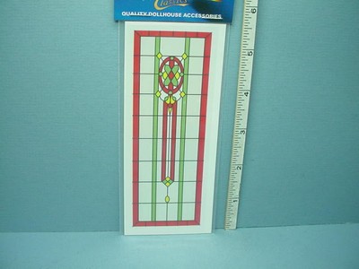 Simulated Stain Glass #SLIM19 dollhouse miniature fits door HW6033 1//12 scale