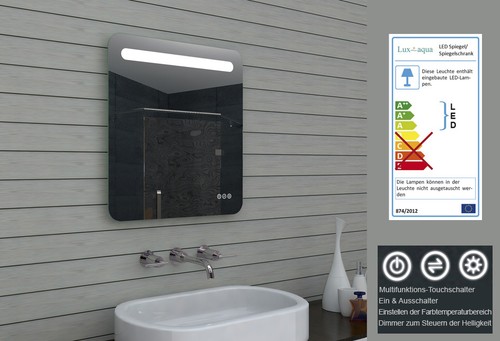Design LED Wand Hänge Bad Licht spiegel dimmbar Touchs 40 60 80 100 120 140 x 65 - Bild 9 von 26