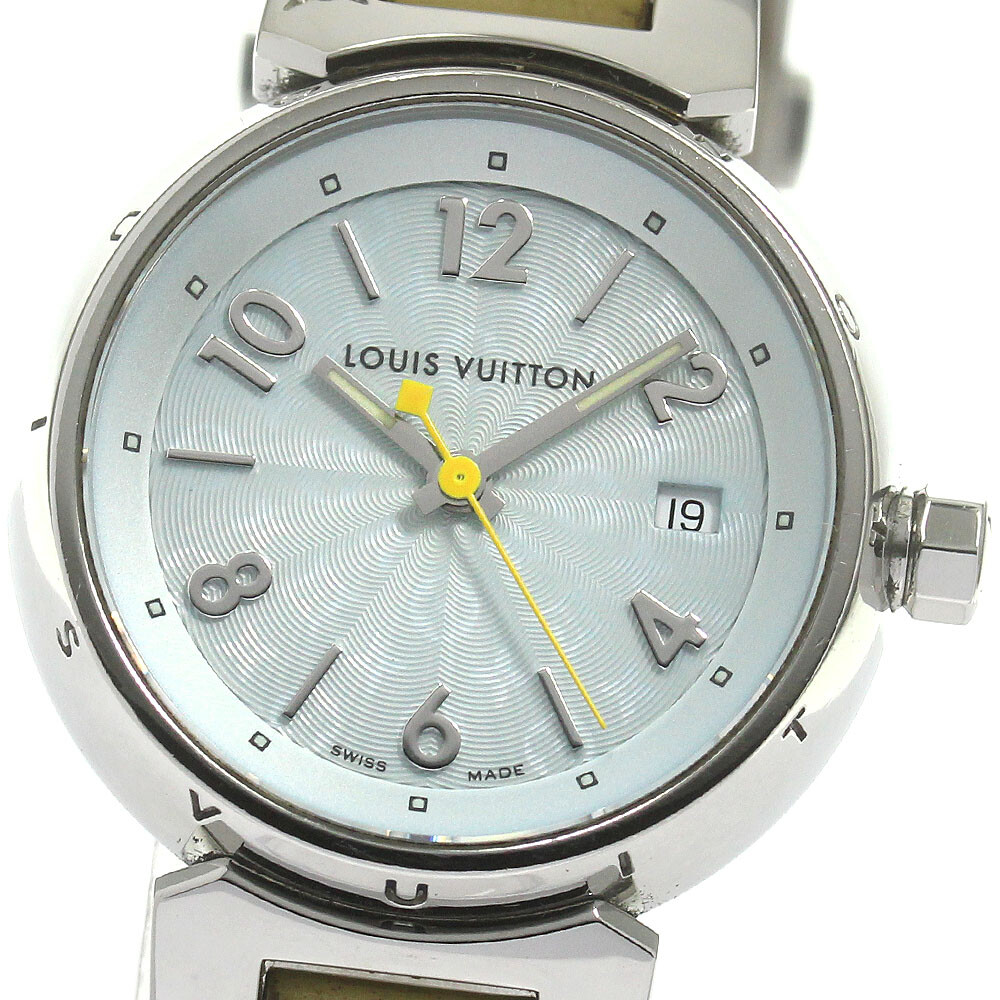 LOUIS VUITTON Tambour Q121V Date Ice blue Dial Quartz Ladies Watch_860614