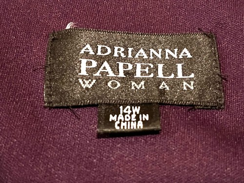 Adrianna Papell Woman Plus Size 14W Eggplant Off Shoulder Ruched Cocktail Dress - Picture 5 of 9