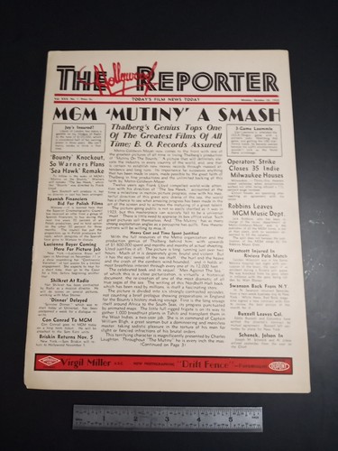 The Hollywood Reporter 10 28 1935 Mutiny on the Bounty Color Film J Walter Ruben