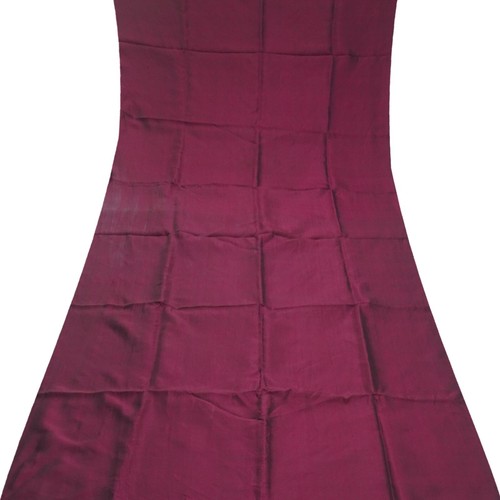 Vintage Burgundy 100%Pure Silk Handloom Sari Remnant 5YD Craft Fabric Silk Scrap - Picture 2 of 4