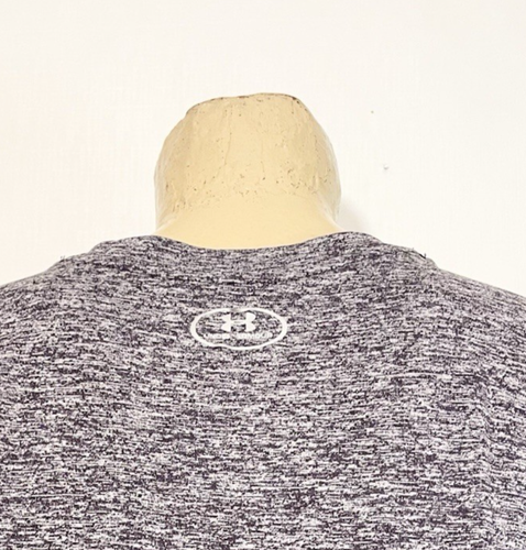 Under Armour Shirt XL X Large 44” Athletic Top Short Sleeve Gray Black Pink Logo - Picture 4 of 6