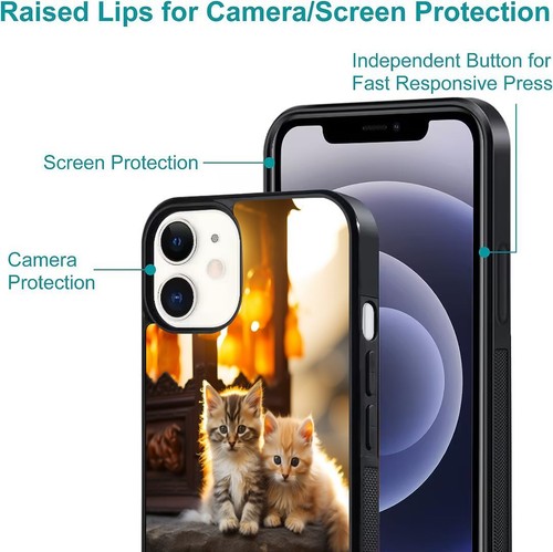 Hard Case For Samsung Galaxy Apple iPhone cat portrayed brushwork - Picture 24 of 25