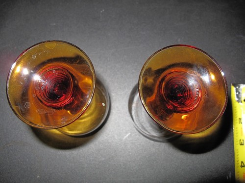 2 Vintage AMBER Beehive Stem Glasses - Picture 6 of 6