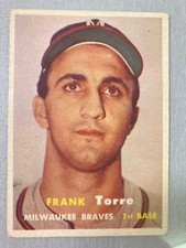 1957 Topps Frank Torre Baseball Card #37 VG Milwaukee Braves
