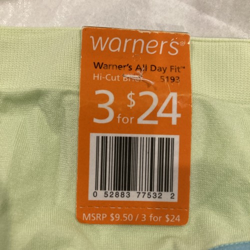 Warners All Day Fit W/Lace Nylon HiCuts 5193 7 L  Large Green HTF New - Picture 2 of 5