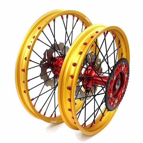 KKE 21" 19" MX Cast Wheels Gold Rims Set Fit HONDA CR125R CR250R CRF250R CRF450R - Picture 2 of 12
