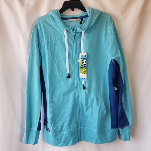 Old Navy Blue Techno Hoodie Built-In Headphones Zip Hooded Jacket Womens XXL NWT - Picture 1 of 11
