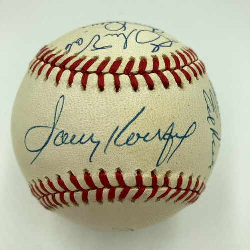 1956 Brooklyn Dodgers Champs Team signierter Baseball Sandy Koufax Don Drysdale PSA