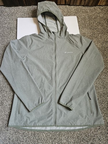 Columbia Jacket Womens XL Windbreaker Full Zip Hoodie Stretch Green B8 - Picture 1 of 11