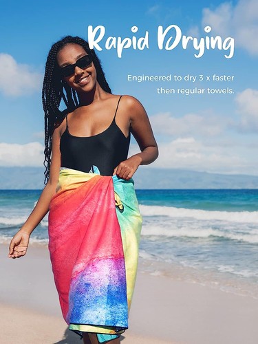 NEW! OCOOPA Microfiber Beach Towel Fast Drying Oversize Ocean Sand Free Outdoor - Picture 80 of 103