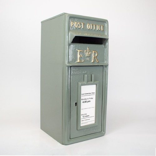 French Grey ER Wall Mounted Post Box - Picture 5 of 8