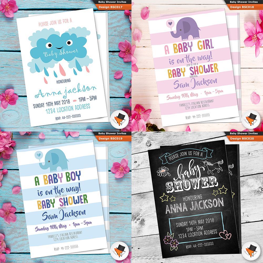 Personalizzati Baby Shower inviti di alta qualità qualità qualità diverse fantasie invita 749c2d Personalizzati Baby Shower inviti di alta qualità qualità qualità diverse fantasie invita 749c2d