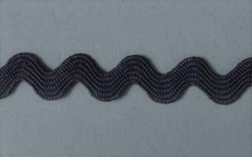 CRAFT-SEWING-TRIM 3mtrs x 9mm Black Ric Rac Braid