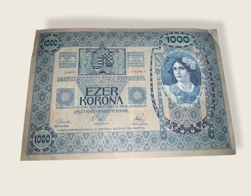 Banconota 1000 Mila Corone Usata - Austro-Ungheria 1902 - Foto 10 di 10