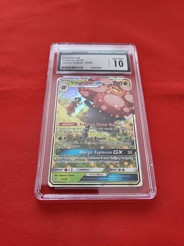 Pokémon Vileplume GX 004/236 Cosmic Eclipse Alternate Full Art CGC 10 Gem Mint - Picture 4 of 18