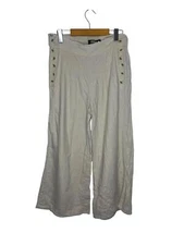 Rewash Wide Leg Linen Blend Pleated Pants Light Women's Small Old Money Festival