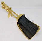 Solid Brass Fireside hearth set brush and pan stacking Calfire Duchess barge