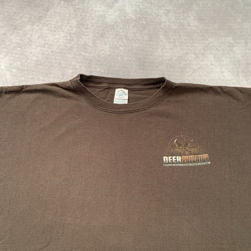 Vintage 2000s Deer Predator Shirt Size 2XL Boxy Hunting Buck Camo Nature Brown - Picture 8 of 14