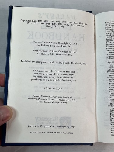 Vintage Halley's Bible Handbook 1965 Twenty Fourth Edition Zondervan Hardcover - Picture 6 of 6
