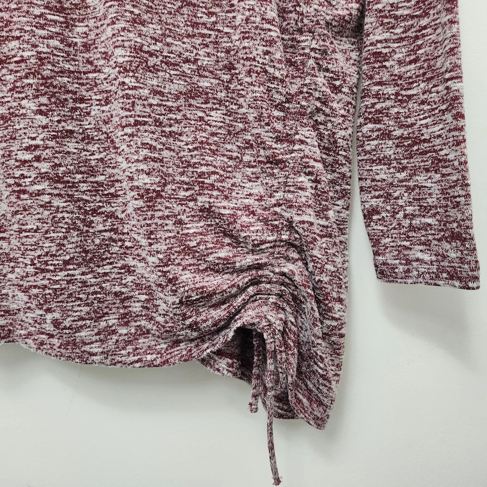 Suéter para mujer DESIGN HISTORY rojo blanco jaspeado manga larga cuello redondo talla S Foto 3 de 4