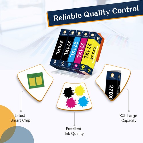 10Pc PGI-270 CLI-271 Ink Cartridge replacement for Canon MG5722 MG6820 Printer - Picture 4 of 5