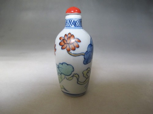 CH1076 Chinese Doucai Blue and white flower porcelain Snuff Bottle have mark - Picture 2 of 18