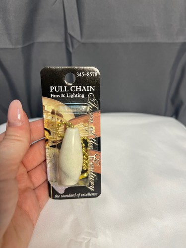 Turn Of The Century Vintage Fan/Light Pull Chain Stone/Brass Chain NEW - Picture 3 of 3
