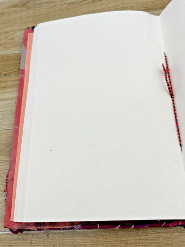 Hand Crafted Fabric Writing Drawing Notebook Diary Sequined and Shell Embellish - Picture 10 of 17