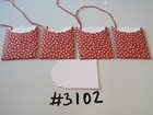 Set of 4 #3102 Red & White Snow Dots Unique Handmade Gift Tags