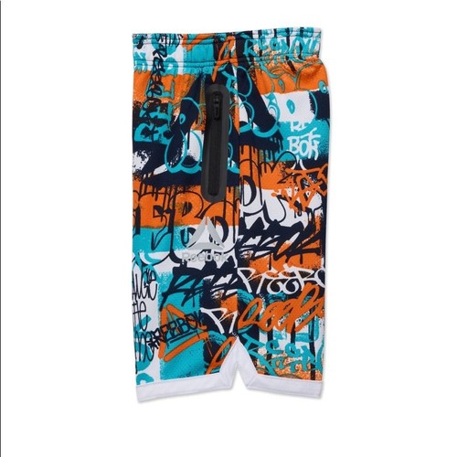 NWT Reebok Boy’s Graffiti Shorts Size XS 4/5 elastic waist basketball Athletic - Picture 4 of 4