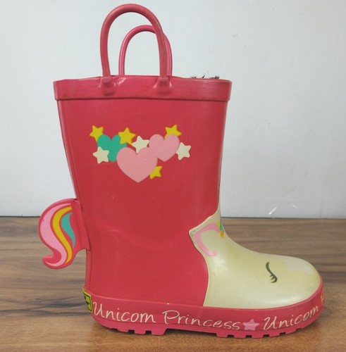 Unicorn Princess Snow/Rain Boots Toddler Size 11/ 12  Pull Handles - Picture 3 of 10