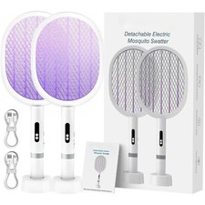 Rechargeable Bug Zapper Racket Electric Fly Swatter, Detachable Mosquito Swatter